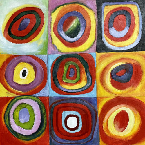Kwadraty z kołami (fragment) - Wassily Kandinsky