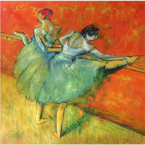 Tancerki na pomarańczowym tle - Edgar Degas