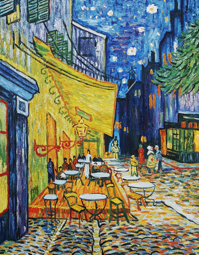 Taras kawiarni w nocy