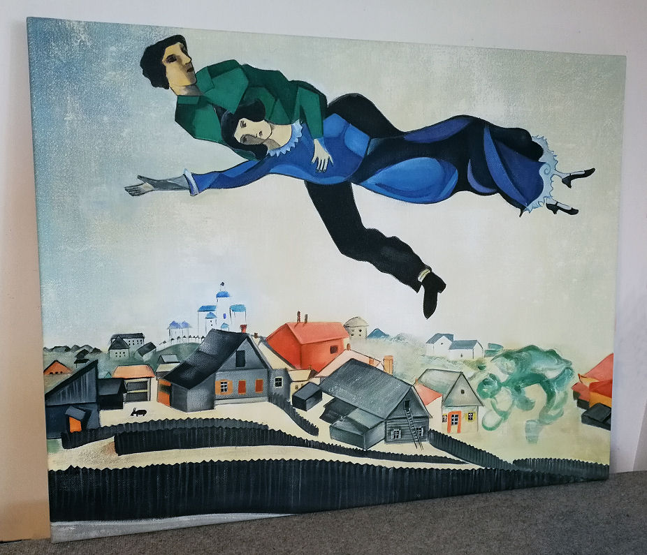 Zakochani nad miastem Chagall Obraz